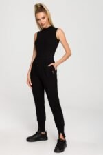 Schwarze Jogger Hose mit schlankem Bein – Bild 2