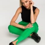 Grüne Jogger Hose mit schlankem Bein