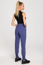 Blaue Jogger Hose mit schlankem Bein – Bild 4