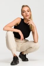 Jogger Hose mit schlankem Bein Beige