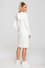 Sweatshirtkleid mit asymmetrischer Tasche Ecru – Bild 2