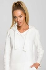 Sweatshirtkleid mit asymmetrischer Tasche Ecru – Bild 3