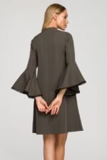 A-Linien Kleid mit Engelsärmeln Khaki – Bild 4