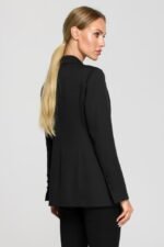 Schwarzer eleganter Ein Knopf Blazer – Bild 2