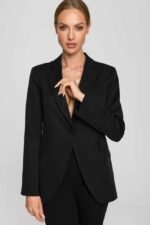 Schwarzer eleganter Ein Knopf Blazer