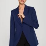 Blauer eleganter Ein Knopf Blazer