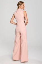 Ärmelloser Overall mit doppeltem Oberteil Puder – Bild 2