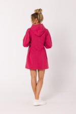 Rotes tailliertes Sweatshirt Tunikakleid – Bild 3