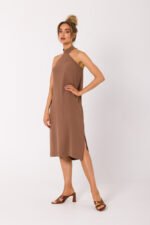 Braunes Neckholder Sommerkleid