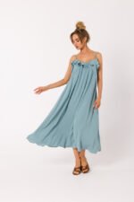 Hängerkleid mit Spaghetti Trägern in Agave