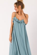 Hängerkleid mit Spaghetti Trägern in Agave – Bild 2