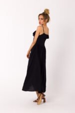 Schwarzes Hängerkleid mit Spaghetti Trägern – Bild 3