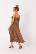 Braunes Hängerkleid mit Spaghetti Trägern – Bild 2