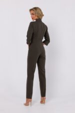 Overall mit Schalkragen in Khaki – Bild 3