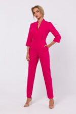 Pinker Overall mit Schalkragen