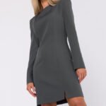 Elegantes Langarm Minikleid in Khaki