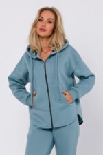Blaue Sweatjacke mit Kapuze – Bild 2