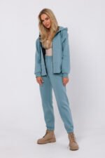 Blaue Sweatjacke mit Kapuze – Bild 3