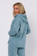 Blaue Sweatjacke mit Kapuze – Bild 4