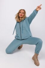 Blaue Sweatjacke mit Kapuze