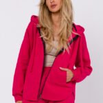 Rote Sweatjacke mit Kapuze