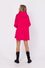 Sweatshirtkleid mit Kapuze in Himbeere – Bild 2