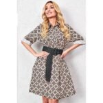 Schwarzer Flechtgürtel mit runder Schnalle – Bild 3