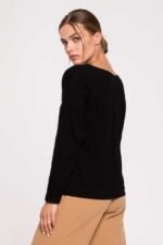 Schwarzer Baumwoll Pullover mit Spitze Gr. S/M – Bild 2