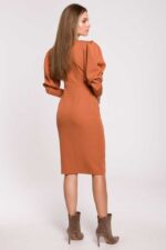 Elegantes Kleid mit Puffärmel in Ginger Grösse L – Bild 2