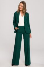 Grüner Ein-Knopf-Blazer in zeitlosem Chic – Bild 5