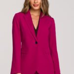 Roter Ein-Knopf-Blazer in zeitlosem Chic