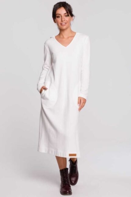 Midikleid aus Baumwolle mit Kapuze