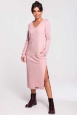 Lässiges Sweatshirt Kleid mit Kapuze