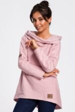 Asymmetrischer Pullover mit weitem Rollkragen