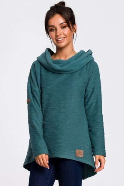 Lässiger Pullover mit weitem Rollkragen