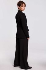 Schwarzer gefütterter Blazer mit Gürtel Größe S