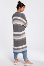 Longstrickjacke im Mustermix