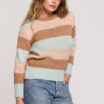 Mehrfarbiger Kuschelig warmer Pullover
