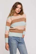Mehrfarbiger Kuschelig warmer Pullover
