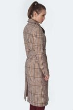Stilvoller karierter Mantel mit Gürtel – Bild 3
