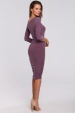 Figur betonendes Midi Kleid mit Raffungen