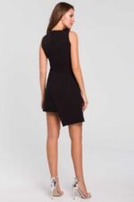 Schwarzes asymmetrisches Cocktailkleid