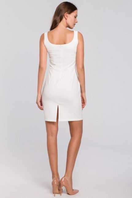 Ärmelloses Mini Etuikleid in Ecru