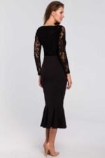 Schwarzer Pencilrock mit Volant von Makover