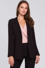 Schwarzer klassischer taillierter Kurzblazer