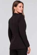 Schwarzer klassischer taillierter Kurzblazer