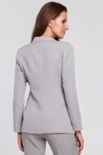 Grauer Kurzblazer in Tailliertem Schnitt