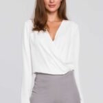 Chice Business Bluse in Wickeloptik Ecru