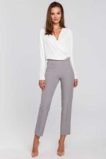 Chice Business Bluse in Wickeloptik Ecru