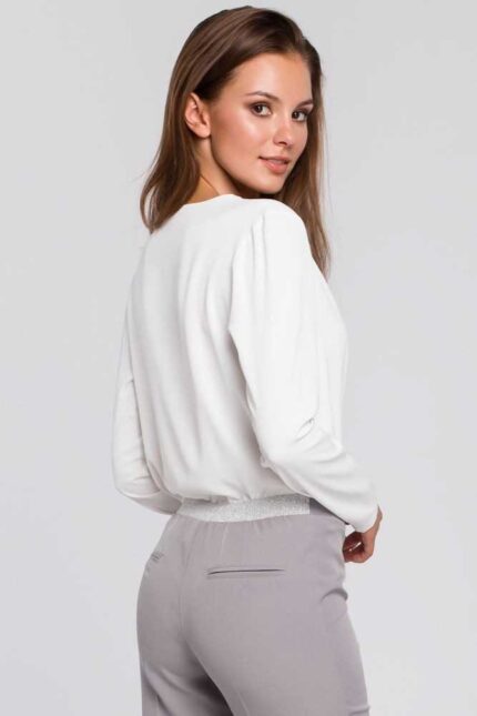 Chice Business Bluse in Wickeloptik Ecru